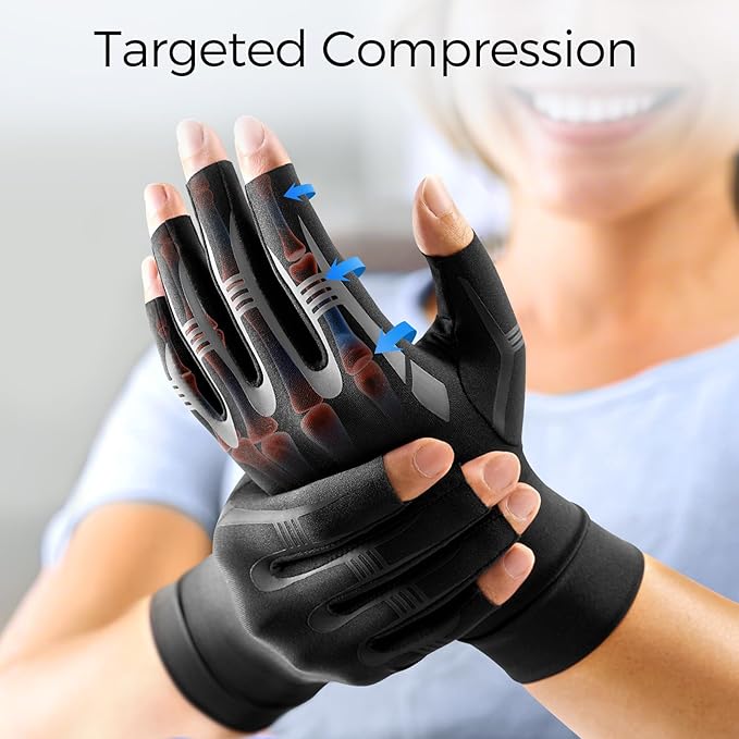 FREETOO All-Around Compression Arthritis Gloves for Women Men for Pain | Carpal Tunnel Relief,Hand Compression,Swelling,Trigger Finger,Edema;Crochet,Typing,Sleeping,Work,Gaming,Driving,Daily Use
