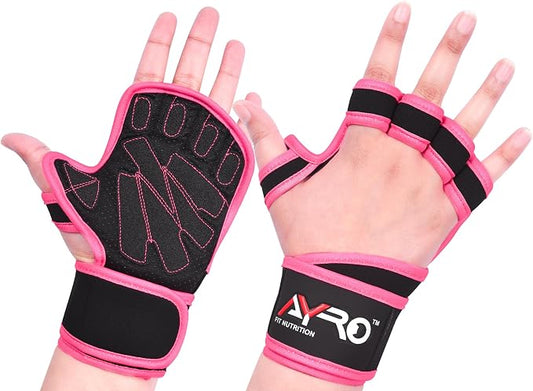 AYRO Workout Gloves for Men & Women, Gym Gloves for Men, Weight Lifting Gloves with 15" Wrist Wraps & Support, Breathable Palm Padding, Non-Slip Grip for Fitness, Cross Training & Bodybuilding
