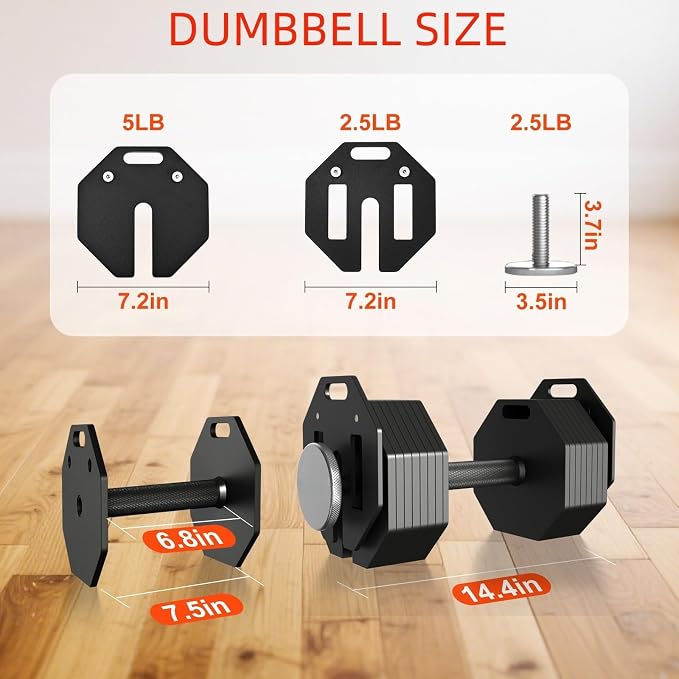 Adjustable Dumbbell Sets, Each 50/80/90/120LB Pairs Durable Steel Build, Free Weights Dumbbells Set of 2 with Anti-slip Handle, For Full Body Home Gym Workout Home Strength Training Equipment 50/80/90/120LBSX2