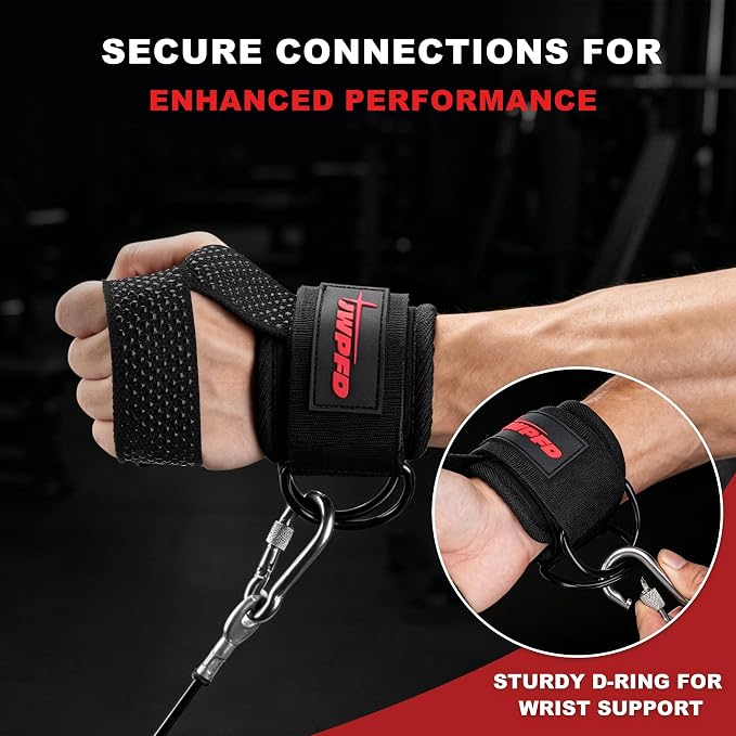 Lifting Straps With D Ring for Weightlifting, Cable Machine, Comfortable Wrist Brace Enhanced Grip for Gym Wrist Straps for Men Woman