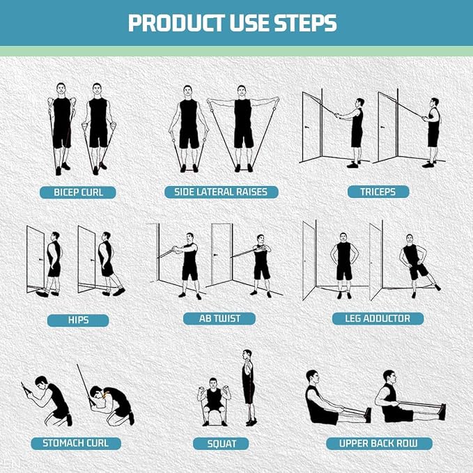 VEICK 10-150LBS Resistance Bands with Handles, Ankle Straps, Door Anchor | Accredited Lab Certified, 100% Natural Latex, Versatile for Yoga, Pilates, Strength, Home Gym