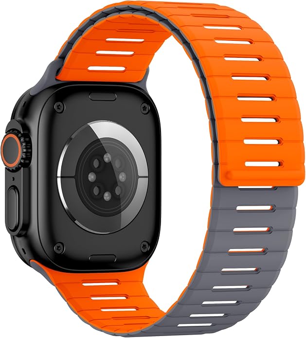 Magnetic Sport Bands Compatible with Apple Watch Bands for Men Women | Silicone Wristband 49mm 46mm 45mm 40mm 44mm 38mm 41mm 42mm, Replacement for iWatch Ultra Series 11 10 9 8 7 6 5 4 3 2 1 SE