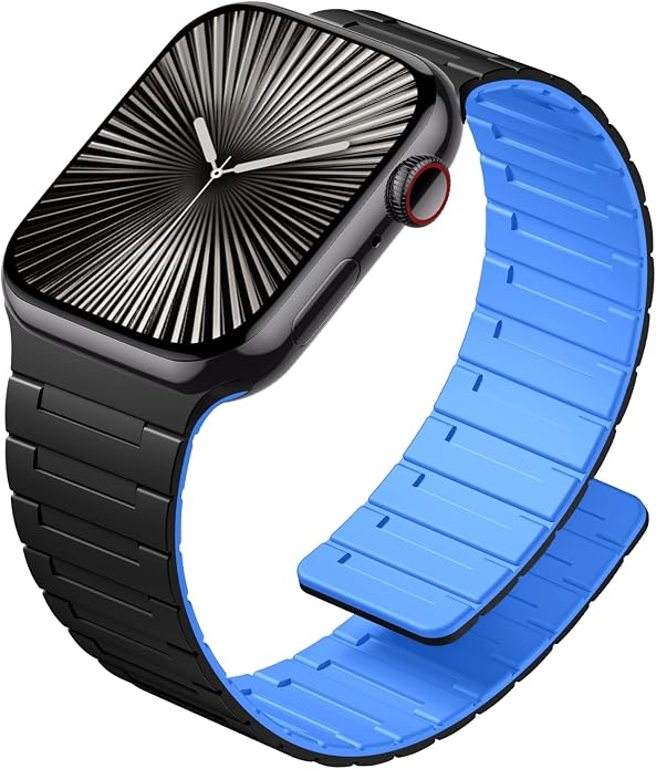 SNBLK Magnetic Watchband Compatible with Apple Watch for Men 44mm 45mm 46mm 49mm 42mm 41mm 40mm 38mm Women, Silicone Sport Strong Magnet Strap for iWatch Series 11 Ultra 3 Ultra 2 Se 10 9 8 7 6 5 4 1