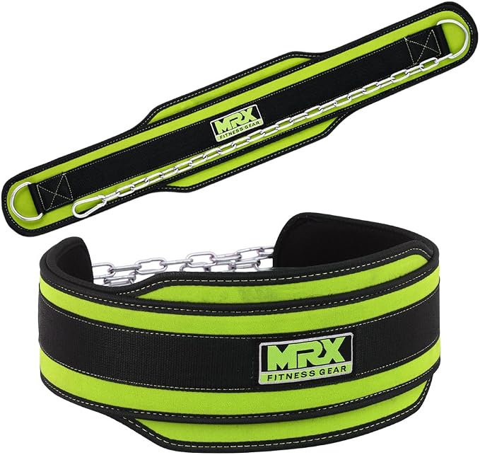 MRX Weight Lifting Belt DIPPING BELTS with Metal Chain Exercise & Fitness
