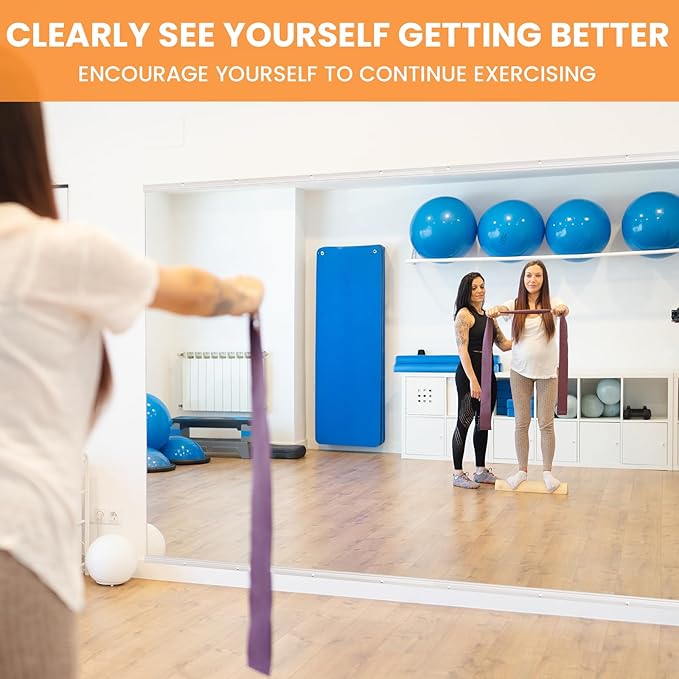 Peegel 48''x28''(3PCS) Large Home Gym Mirror | Frameless Tempered Glass Workout Mirrors for Home Gym Wall,Yoga,Garage,Dance