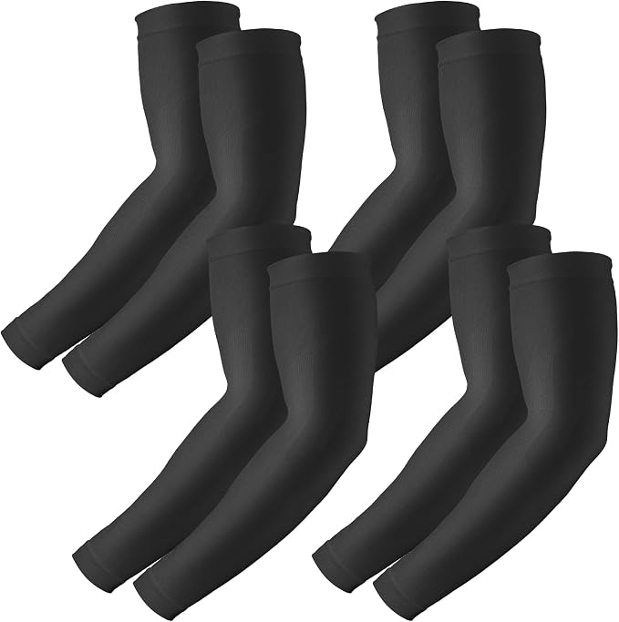 RHsia 4 Pairs UV Sun Protection Arm Sleeves for Men Women, Compression Cooling Sun Sleeves - Sports - Workouts - Tattoo Cover