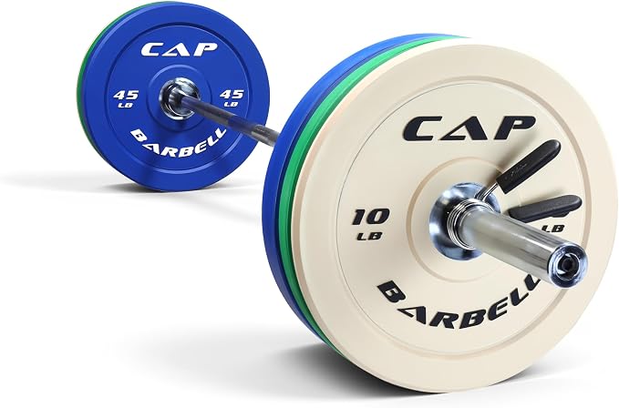 CAP Barbell Olympic Weight Set with 7ft Barbell & Bumper Plates | 160-370 lbs | Multiple Options