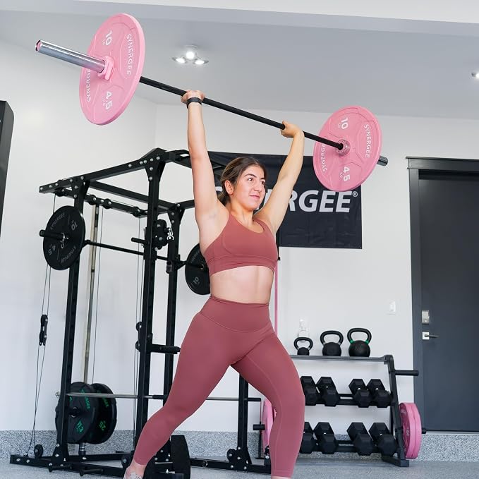 Synergee Open 15kg and 20kg Black Phosphate and Chrome Olympic Barbell. Rated 1000lbs for Weightlifting and Powerlifting.