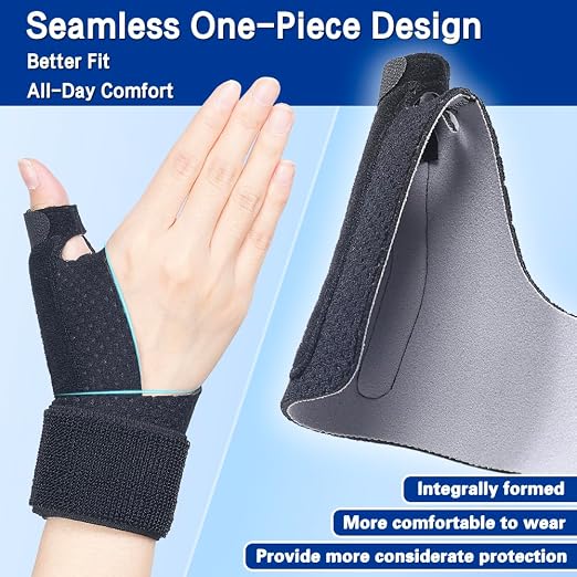 Reversible Thumb & Wrist Stabilizer splint for BlackBerry Thumb, Trigger Finger, Pain Relief, Arthritis, Tendonitis, Sprained and Carpal Tunnel Supporting, Lightweight and Breathable L/XL