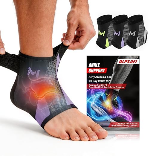 2-Pack Ankle Brace Pro Lace up Anklepro Support Women Men Bidirectional Motion Softball Ankles Sports Sock with Straps Lightweight Basketball Elastic Ankle Stabilizer for Sprained Injured Foot (Purple)