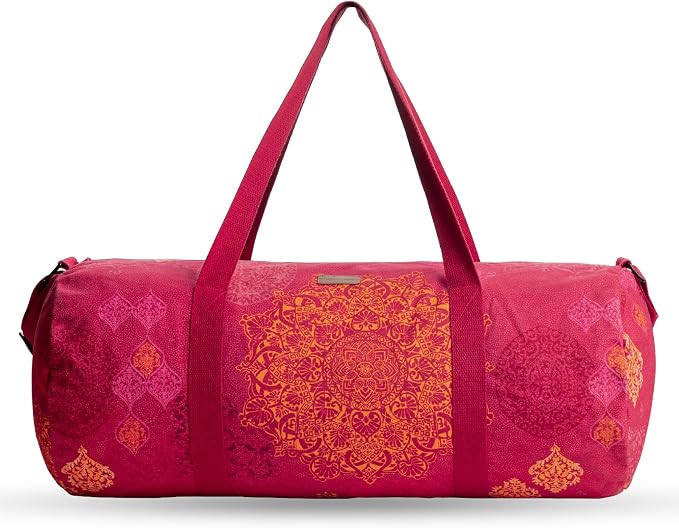 Maison d' Hermine Yoga Mat Duffle Bag Gym Tote Yoga Mat Carry Bag | Cylindrical bag for Woman Men Gifts Adjustable shoulder straps with Drawstring Water Bottle Pocket and zipper pocket