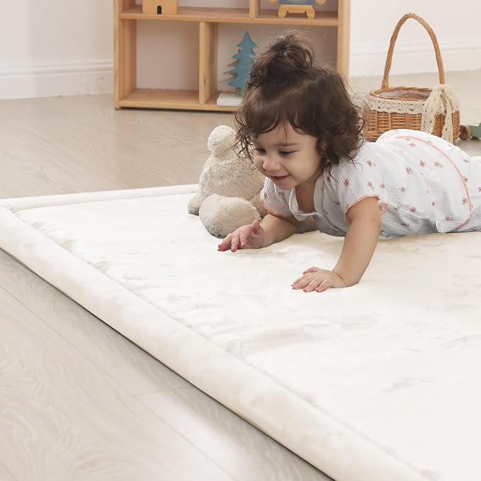 1.5" Thick Baby Play Mat for Floor,79x158 Large Memory Foam Tummy Time Mat | Ultra Soft Playmat for Baby,Tummy Time Foam Mats,Cushioned for Infant,Kids and Toddler Crawling,Easy Care