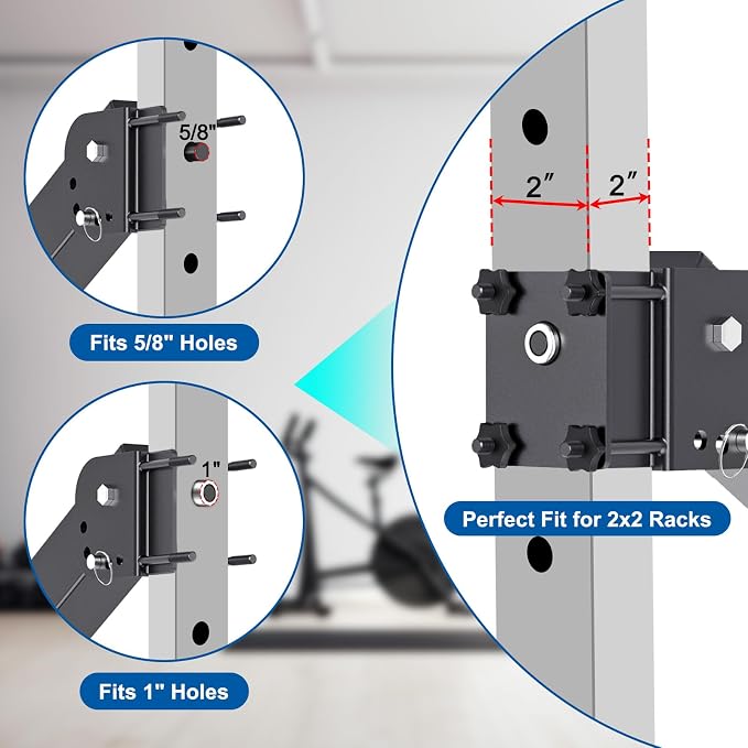 SELEWARE Squat Rack Attachment for Power Cage with 5/8" or 1" Holes | Y-Shaped Dip Bar Attachment, Nordic Hamstring Curl Attachment & Lever Arms for 2x2 or 3x3 Power Rack, Home Gym Accessories