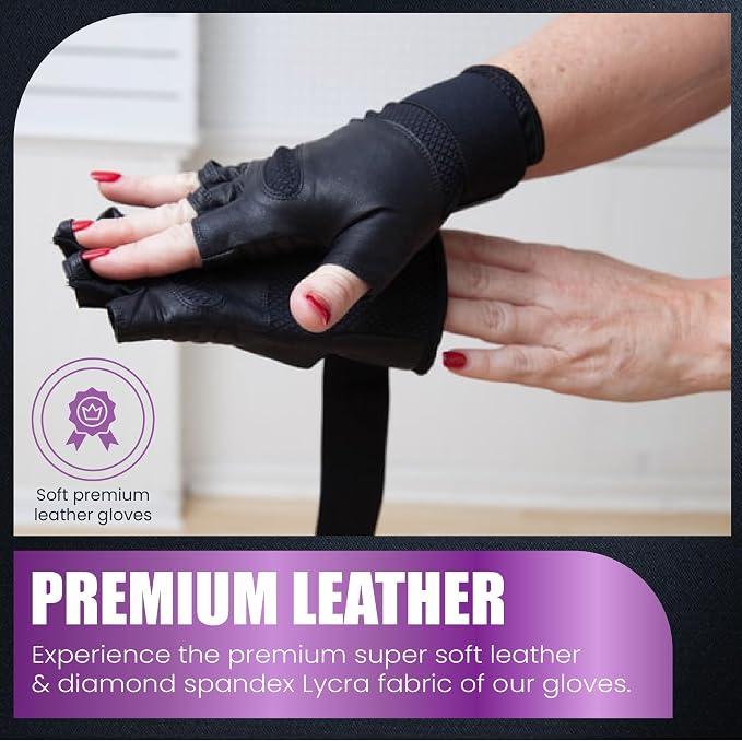 Fitness Fingerless Gloves for Men & Women | Medium Black Weight Lifting Glove with Ergonomic Gel Pad Wrist Support, Non-Slip Grip, Comfortable Workout Glove for Gym Exercise & Training