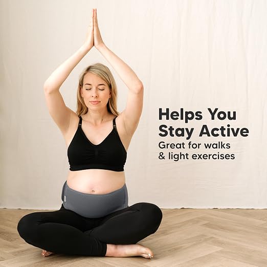 KeaBabies Pregnancy Belly Bands for Pregnant Women,1pk (Mystic Gray, M/L) | Soft, Breathable, Maternity Belly Support Band, Easy Adjustable Maternity Belt for Back, Pelvic Support, Comfortable