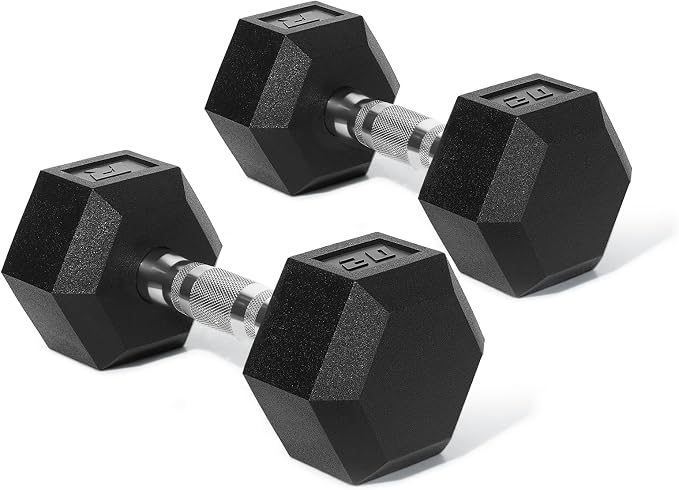 RitFit 5-650 LBS PVC Hex Dumbbell Sets with Optional Rack for Home Gym | PVC Coated Anti-Roll Hex Design, Chrome Handle with Ergonomic Grip, Full Body Strength Training with Optional Rack