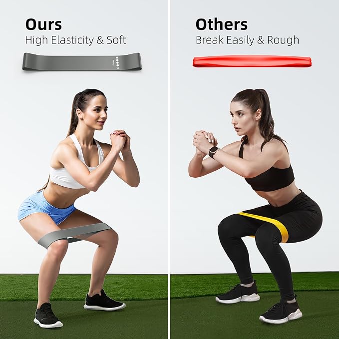 Resistance Bands for Working Out, 5-Pack Elastic Exercise Bands for Strength Training, Stretching, Workout; Home Gym Equipment for Women Men, Pilates Yoga Physical Therapy, Leg Glute Arm Exercise Kit