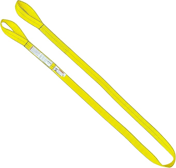 LIFTEX® - Trusted Since 1955 | Polyester Flat Eye Lifting Sling | 1-4" Widths, 3-30' Lengths, 2-Ply | Lifting Rigging Moving Hoisting Straps (2" 2-Ply Flat Eye | 6400 lbs Vertical, 4 FEET)