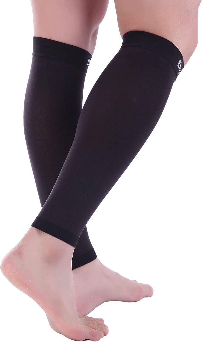 Doc Miller Compression Calf Sleeve for Men & Women, 20-30mmHg | Graduated Support for Running, Shin Splints, Calf Strain, Knee High, Small to 6XL Plus Size