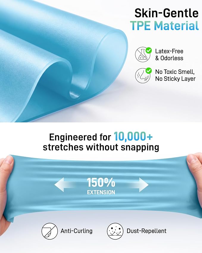 Renoj Pilates Flexbands, 5-Pack Latex-Free Resistance Bands Set – Exercise Bands for Pilates, Yoga, Stretching & Physical Therapy | Home Gym Equipment for Women & Men