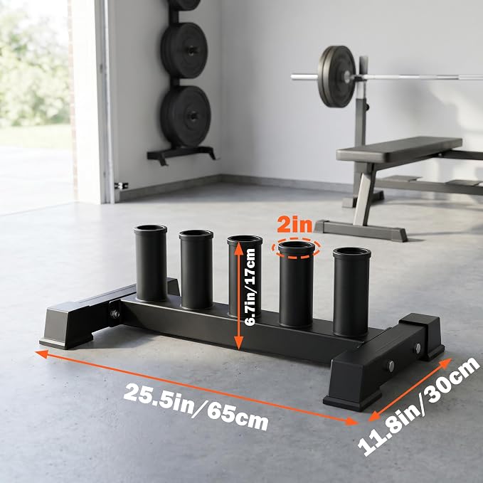 Barbell Storage Rack, 5-Post Weight Bar Holder for 2'' Olympic Bars, Durable Barbell Stand, Space-Saving Floor Stand 500 lb Capacity