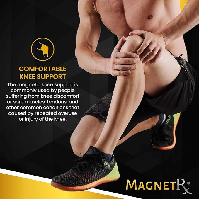 MagnetRX® Magnetic Knee Sleeve – (2-Pack) Effective Compression Knee Brace with Magnets for Knee Comfort & Recovery – Magnetic Knee Brace Support (Small)