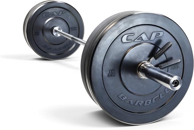 CAP Barbell Olympic Weight Set with 7ft Barbell & Bumper Plates | 160-370 lbs | Multiple Options