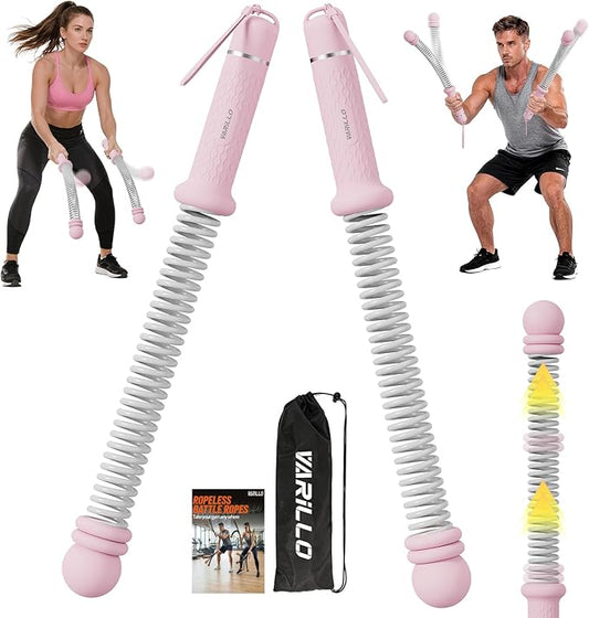 Ropeless Battle Ropes for Home Gym, Portable Cordless Weighted Battle Rope | Storage Bag, Weighted Battle Rope for High Calorie Burn, Men & Women Fitness Equipment, HIIT & Low-Impact Aerobic Training
