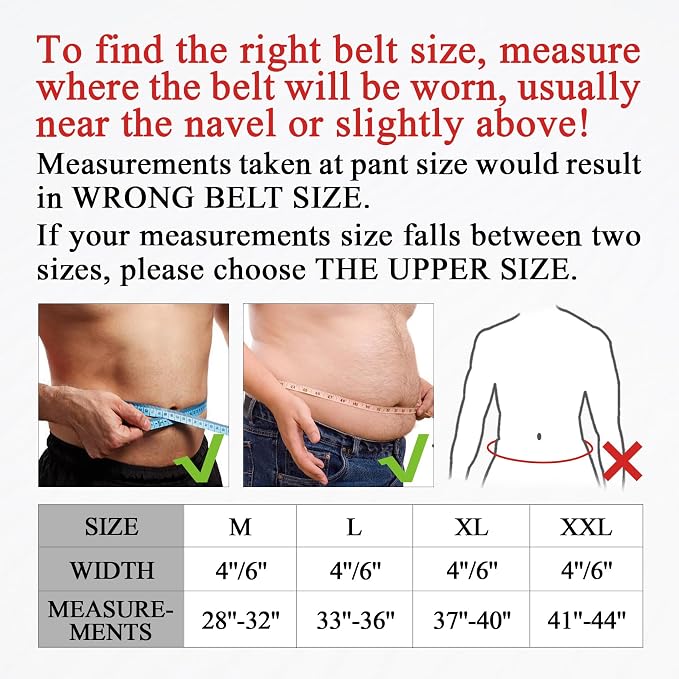 Leather Gym Fitness Belt, 4" & 6" Padded Lumbar Back Support, 10 Adjustable Holes for Weightlifting Powerlifting Bodybuilding Deadlift Squat Workout Strength Training