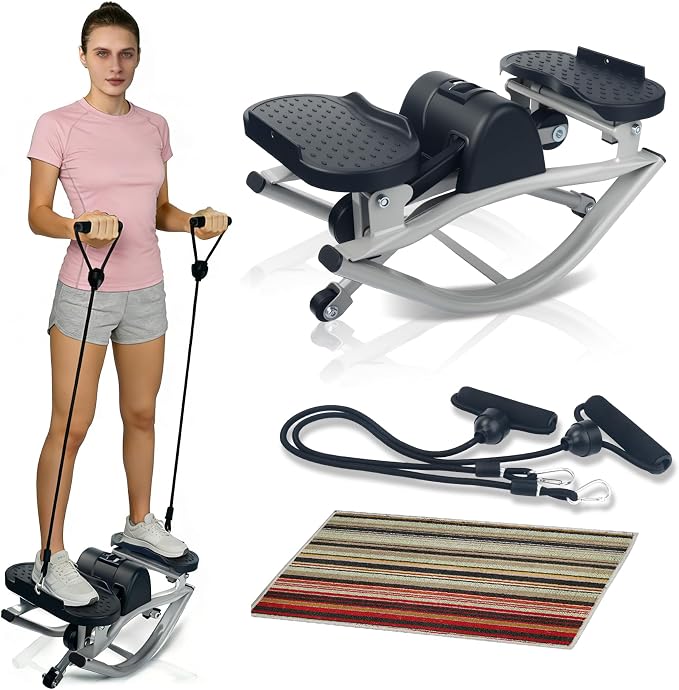 Rock Stepper Machine with Digital Display,Workout at Home,Office | Digital display, side-to-side motion, home workout, arm leg glute exercise,home fitness, full body workout