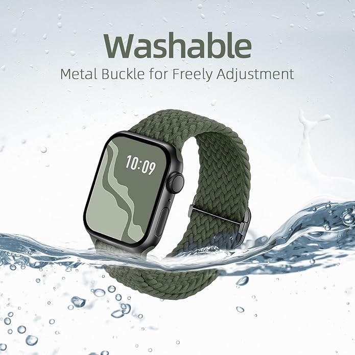 4 Pack Braided Stretchy Bands Compatible with Apple Watch 40mm 41mm 38mm 42mm 44mm 45mm 46mm 49mm Women Men, Breathable Nylon Elastic Daily Use Straps for iWatch Series 11/10 9 8 7 6 5 4 3 SE/Ultra 2