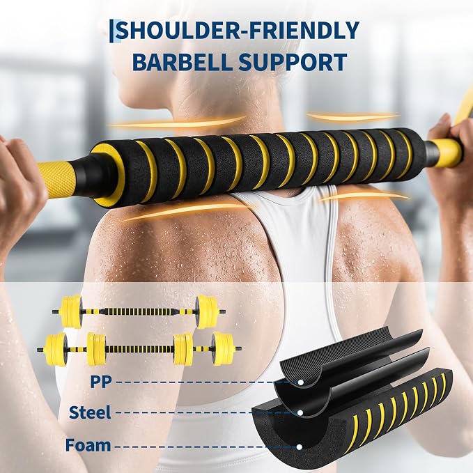 Garvee Adjustable Dumbbell Set,Weight Set for Home Gym | 4-in-1 Adjustable Weight Set Used As Dumbbells,Barbells,Kettlebells and Push-up