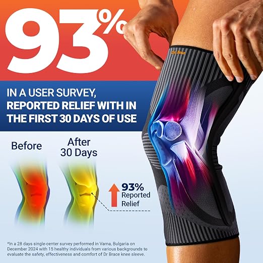 DR. BRACE ELITE Knee Brace with Side Stabilizer (2 Pack) Knee Brace | for Women & Men, Workout, Sports, Daily Knee Compression Sleeve for Maximum Knee Pain Support & Fast Recovery