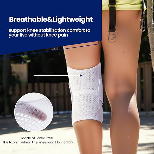 JOMVD Knee Brace with Side Stabilizers for Meniscus Tear, Knee Pain, Breathable Knee Support for Arthritis, ACL,MCL, Pain Relief, Injury Recovery, Women and Men,Large