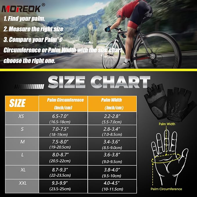 Cycling Gloves Bike Bicycle Gloves, Half Finger 5MM Gel Anti-Slip | Biking Gloves for Men Women Gym workout exercise Motorcycle Hiking Rowing Outdoor Sports