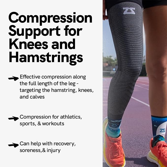 Zensah Full Leg Compression Sleeve - Support for Thigh, Knee, Calf for Men, Women, Running, Basketball, Football
