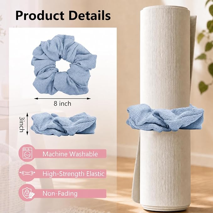 Yoga Mat Scrunchie Yoga Mat Strap Carrier Pilates Mat Holder | Holds Your Yoga Mat in Style, Adjustable & Stretchy Yoga Mat Band, Fits Most Standard Yoga Mats (mat not included),Yoga Gifts