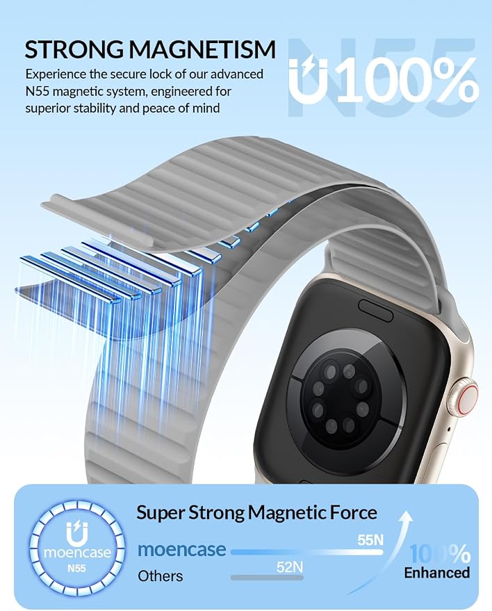 Patented Magnetic Silicone Sport Band for Apple Watch Bands for Women Men | Soft Silicone Solo Loop 40mm 38mm 41mm 44mm 45mm 42mm 49mm, Sport Strap for iWatch Series 11 10 9 8 7 6 5 4 3 2 1 SE Ultra