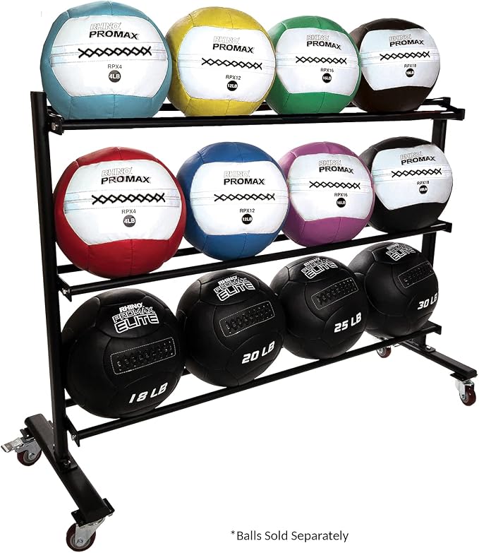 Champion Sports Rhino Promax Wall Balls - Soft Shell Non-Slip Grip for Weightlifting, Plyometrics, Cross Training, & Home Gym