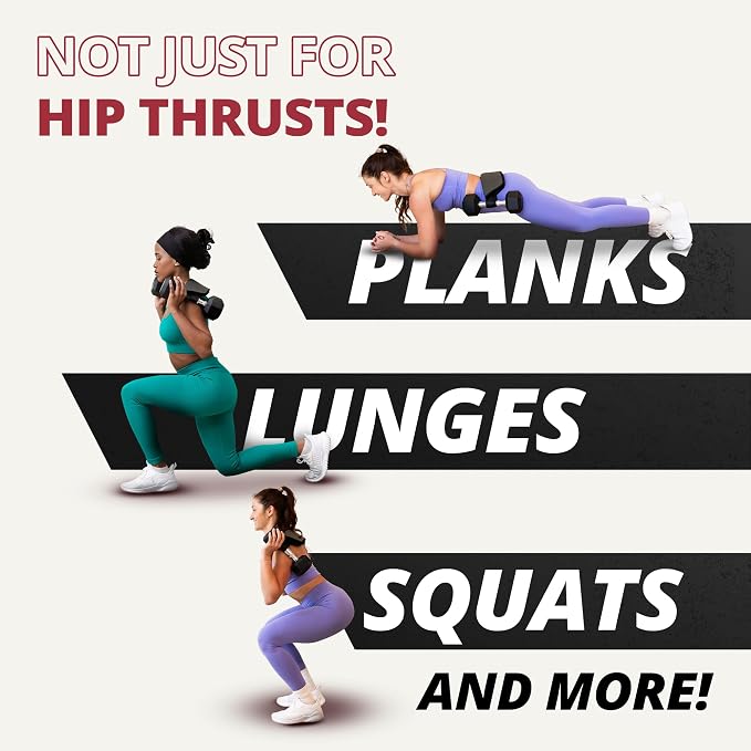 Bellabooty Premium Hip Thrust Belt - Adjustable Exercise Belt for Glutes & Squats, Hip Thrust Pad for Comfort, Versatile Gym Equipment for Home - Weightlifting Belt Support for Women