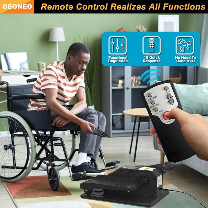 Under Desk Elliptical Machine, Electric Elliptical Leg Exerciser for Senior | Quiet and Compact Electric Seated Pedal Exerciser for Home with Monitor, Remote Control and 12 Adjustable Speeds