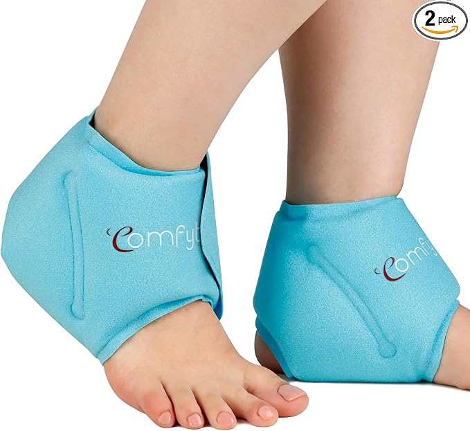 Comfytemp Ankle Ice Pack Wrap for Plantar Fasciitis, Swelling, Foot Pain Relief, FSA Eligible HSA, Gel Packs for Injuries Reusable, Hot Cold Compress for Achilles Tendonitis, Sprained Ankles, 2 Packs | FSA Eligible HSA, Gel Ice Packs for Injuries Reusa...
