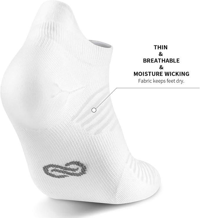 Ankle Compression Socks Men & Women with Arch Support for Running 6 Pairs | Low Cut Ankle Socks with Tab, Breathable Socks for Walking, Gym, Yoga, Cycling, Travel, or Everyday Use