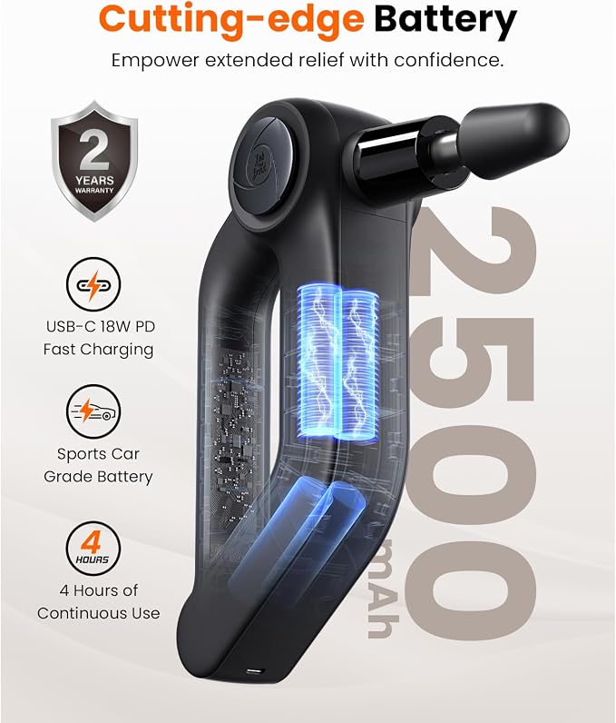 BOB AND BRAD D5 Pro Plus Handheld Massage Gun with Heat, FSA-HSA Eligible Deep Tissue Percussion Massage Gun, Powerful Muscle Massager for Athletes Fitness Workout & Daily Recovery, Birthday Gift