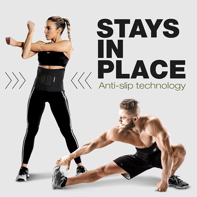 Premium Waist Trimmer & Trainer Belt for Men and Women - Sweat-Enhancing Slimming Wrap for Stomach, Adjustable Fit