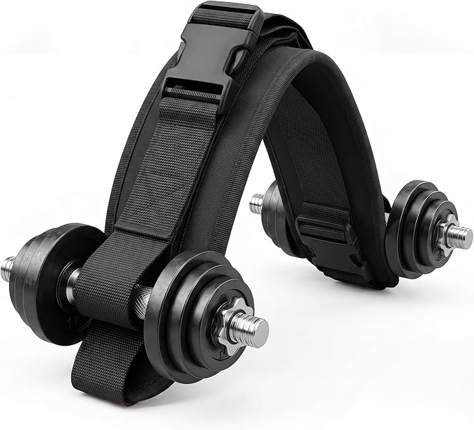 Hip Thrust Belt, Leather Dumbbell Booty Workout Belt | Adjustable non-slip booty belt for hip thrusts, fits dumbbells kettlebells plates, home gym exercise equipment