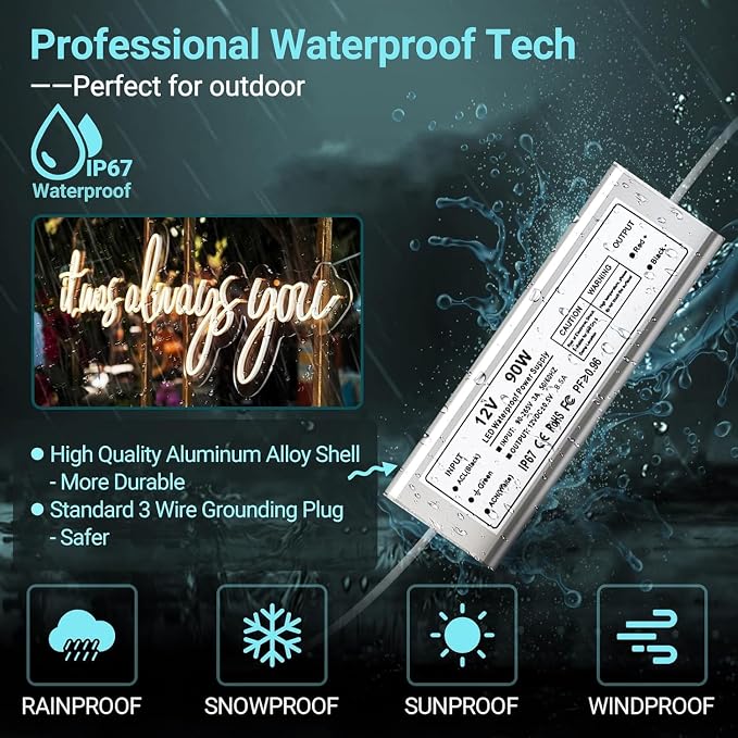 Large Outdoor Waterproof Neon Sign for Patio, Remote Custom Outdoor Led sign Waterproof IP67 for Wall Decor, Personalized Light up Sign for Patio Backyard Pool Business Salon Backdrop Party Restaurant