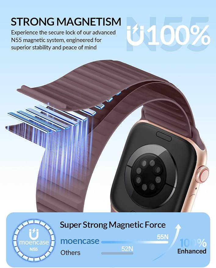 Patented Magnetic Silicone Sport Band for Apple Watch Bands for Women Men | Soft Silicone Solo Loop 40mm 38mm 41mm 44mm 45mm 42mm 49mm, Sport Strap for iWatch Series 11 10 9 8 7 6 5 4 3 2 1 SE Ultra