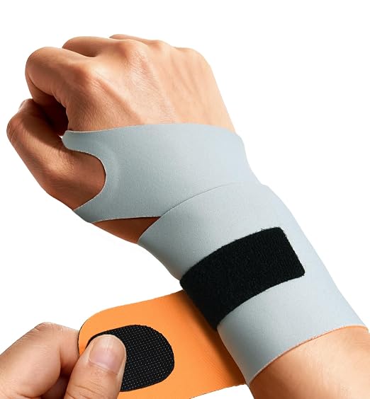 Ultra-Thin Elastic Wrist Brace Wrist Wraps, Compression Wrist Straps Support for Carpal Tunnel Arthritis Tendonitis Sprains Pain Relief Workout, Soft & Comfortable (Gray (Pack of 1))