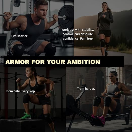 Knee Sleeves 7mm for Weightlifting, Squats, Fitness, Powerlifting, with Advanced 2026 Anti-Slip Design, Premium Neoprene, Constant Compression Brace, Gym Training Support - 1 PAIR - Men Women – DEVI (Black, XX-Large)